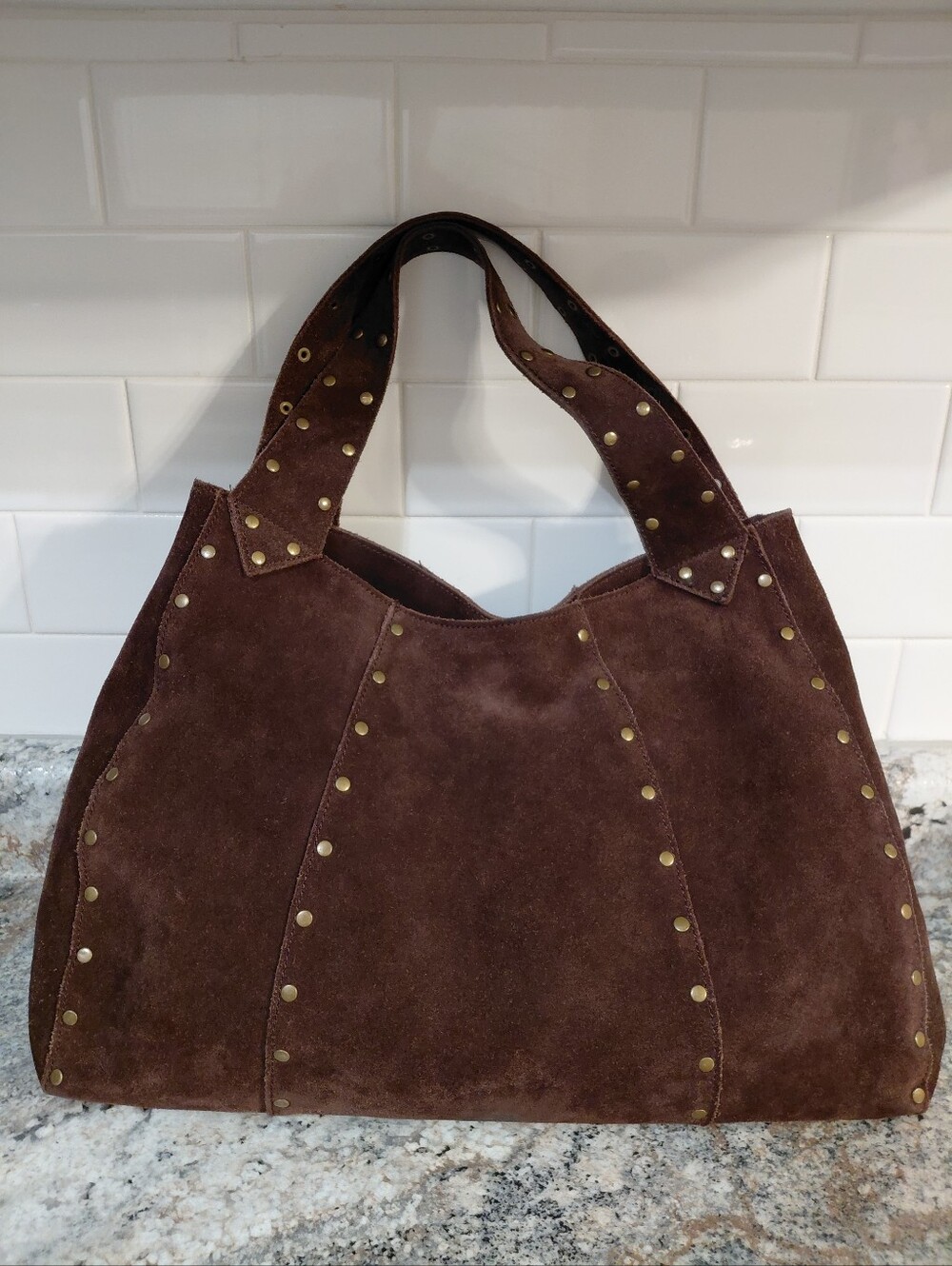 Y2K GAP Brown Suede Studded Tote Bag Purse **read Description
